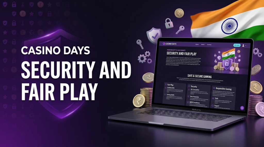 Casino Days India security and fair play measures protecting player accounts, personal data, transactions, and casino gameplay